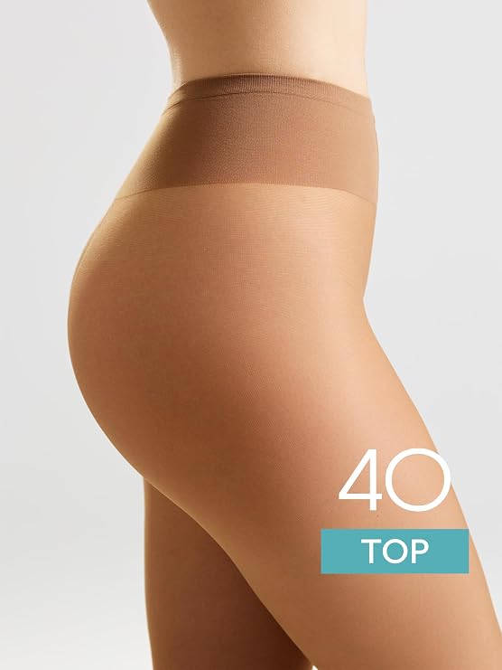 Conte Top 40 Den - Classic Women's Tights Sheer to Waist T-top Low Waist (8S-64SP)