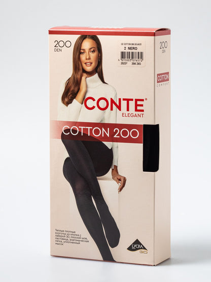 Conte Cotton 200 Den - 70% Cotton Warm Opaque Women's Tights (25S-8SP)