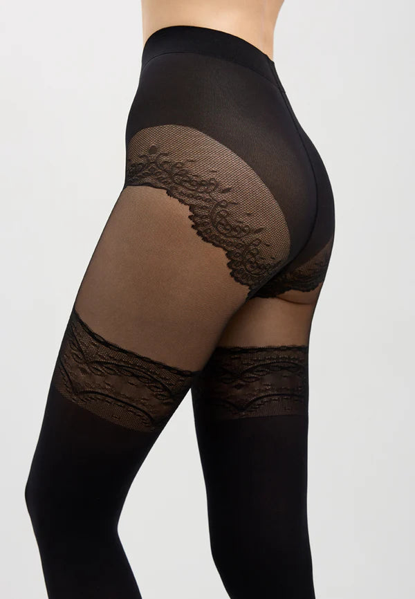 Conte Delight 50 Den - Fantasy Women's Tights with a pattern "imitation stockings with openwork slimming panties" (16С-129СП)