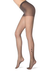 Conte Stars 20 Den - Thin Fantasy Women's Tights - stars with rhinestones on the ankle (16С-42СП)