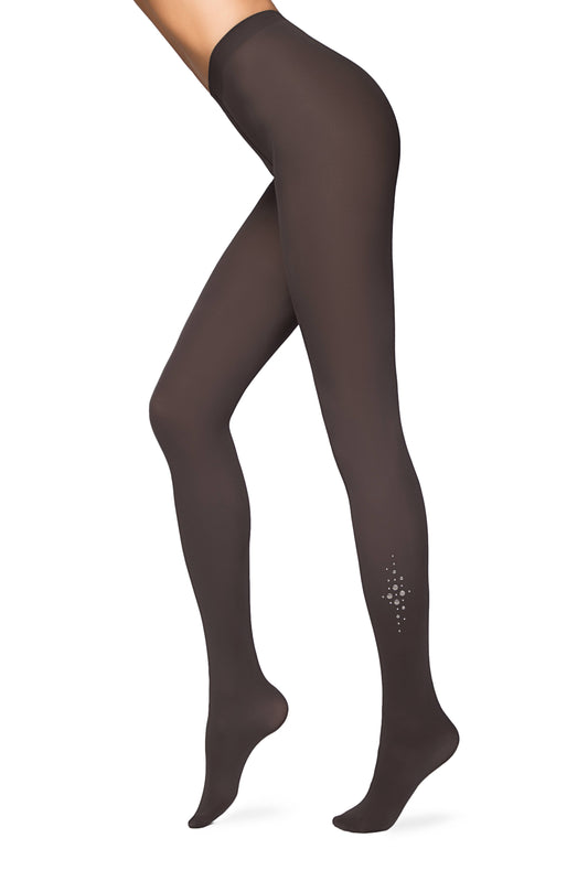 Жіночі колготки Conte Cristal 50 Den - Fantasy Opaque з аплікацією зі страз (16С-131СП)
