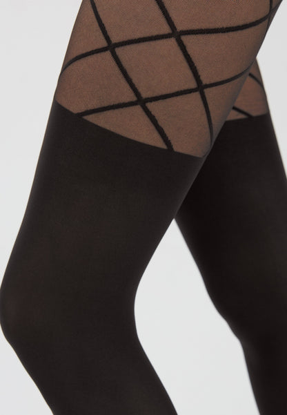Conte Concept 50 Den - Fantasy Opaque Women's Tights with a golfs imitate & geometric pattern (21S-3SP)