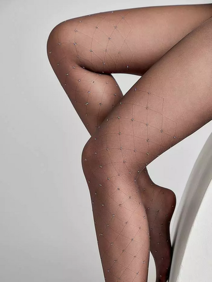 Conte Lusso 20 Den - Fantasy Women's Tights with diamond pattern & lurex polka dots (20S-92SP)