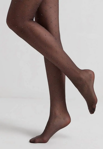 Conte Lusso 20 Den - Fantasy Women's Tights with diamond pattern & lurex polka dots (20S-92SP)