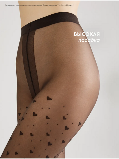 Conte Feeling 20 Den - Fantasy Women's Tights with hearts and dots (23S-68SP)