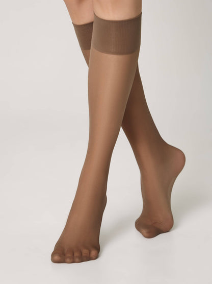 Conte/Esli Accent 40 Den - Tight Knee-Highs For Women - 2 Pairs (Pack) (8С-2СПЕ)