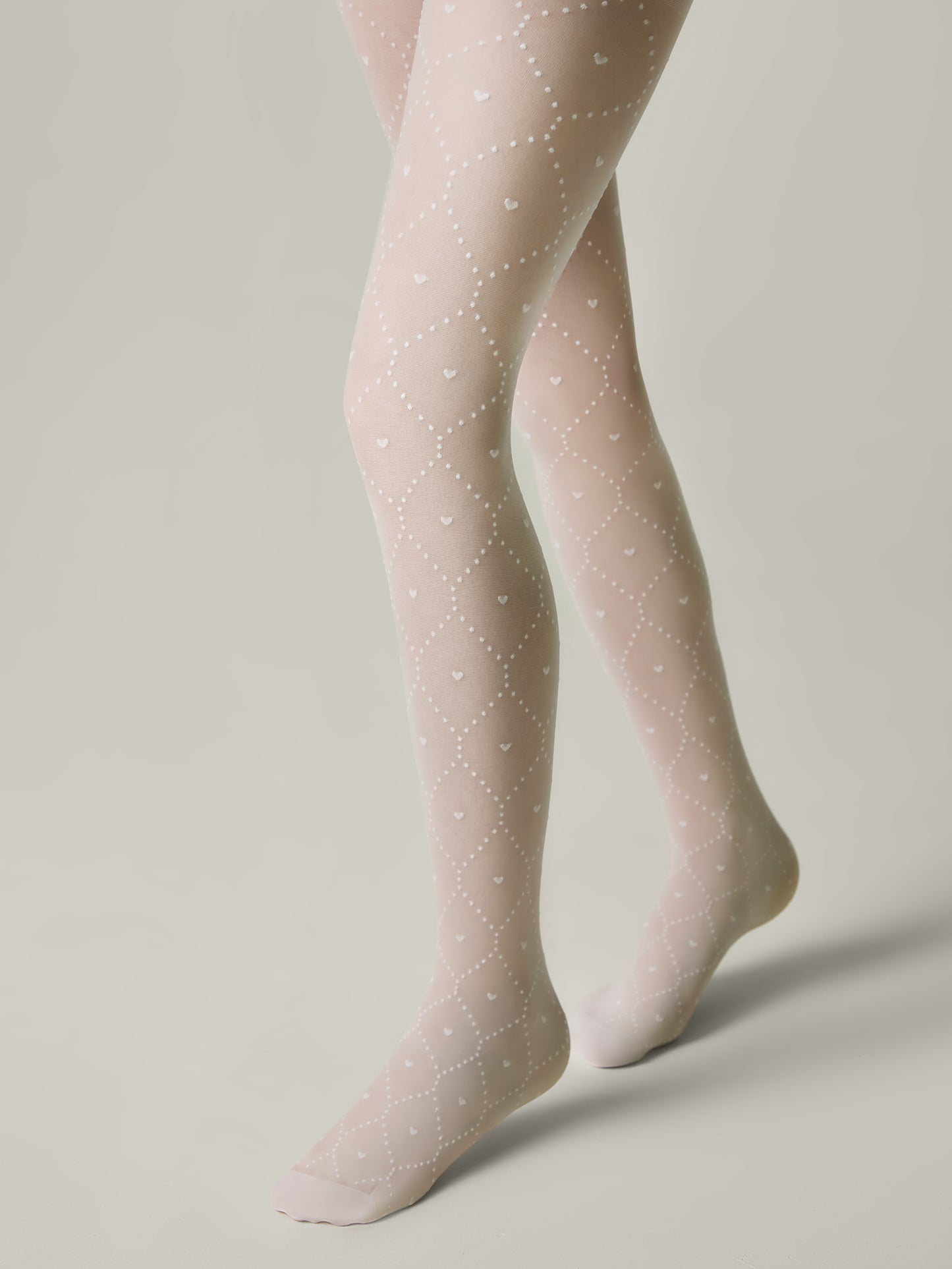 Conte Angelica 20 Den - Fantasy Tights for Girls with Rhombuses in Dots & Hearts - 4yr. 6yr. 8yr. 10yr. 12yr. (24S-165SP)