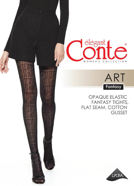 Conte Art 40 Den - Fantasy Women's Tights with a letter pattern (21S-95SP)