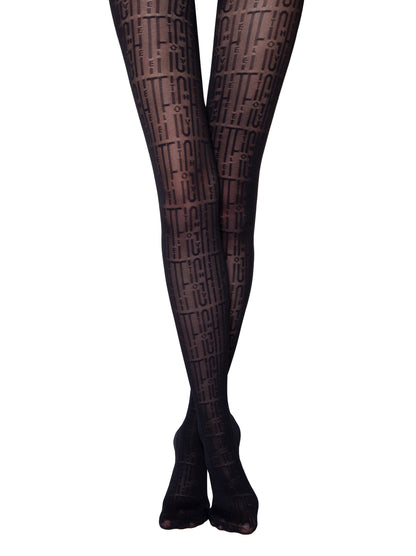 Conte Art 40 Den - Fantasy Women's Tights with a letter pattern (21S-95SP)