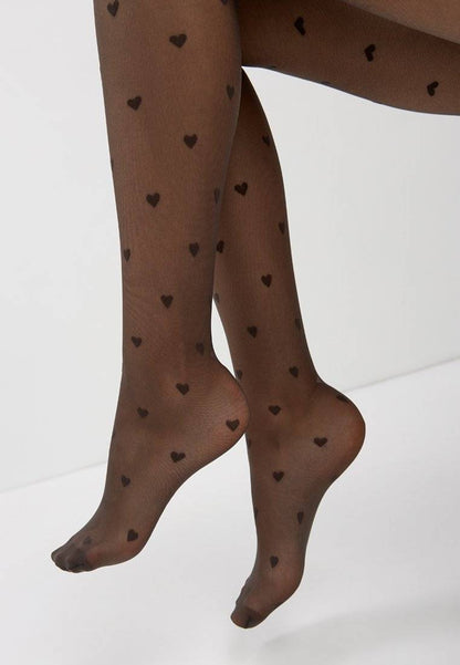 Conte Bonheur 20 Den - Fantasy Women's Tights with a "heart" pattern (19S-109SP)