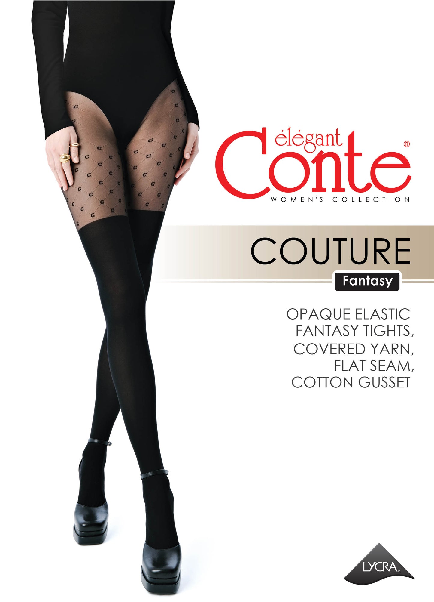 Conte Couture 50/30 Den - Fantasy Opaque Women's Tights with Imitation Golfs (23S-143SP)