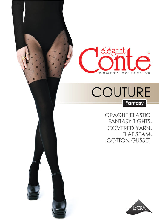 Conte Couture 50/30 Den - Fantasy Opaque Women's Tights with Imitation Golfs (23S-143SP)