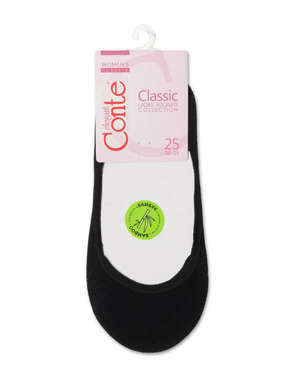 Conte Classic #20S-97SP - 1 pair Bamboo Women's Footlets with anti-slip covers