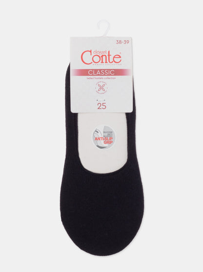Conte Classic #16S-12SP - 1 pair 70% Cotton No-show Women's Footlets