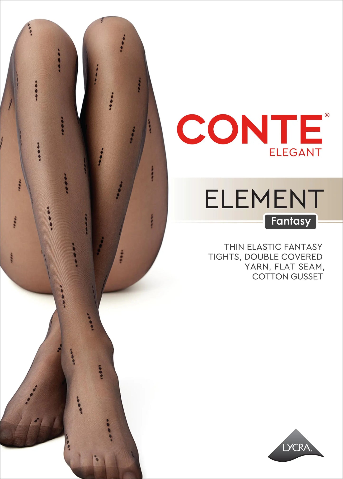 Conte Element 20 Den - Fantasy Women's Tights with Vertical Dotted Line Pattern (24S-84SP)