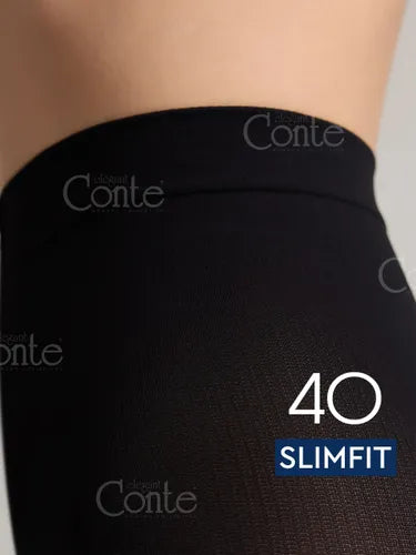Conte Slimfit 40 Den - Modelling Women's Tights with a Wide Shaping Belt (23S-6SP)