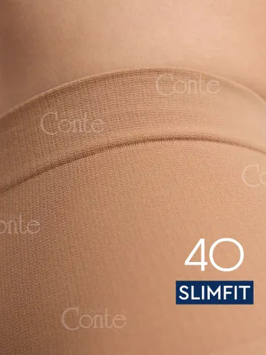 Conte Slimfit 40 Den - Modelling Women's Tights with a Wide Shaping Belt (23S-6SP)