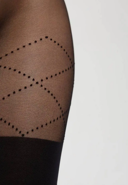 Conte Fabia 50 Den - Fantasy Women's Tights with imitate stockings & geometric pattern of dots (21S-177SP)