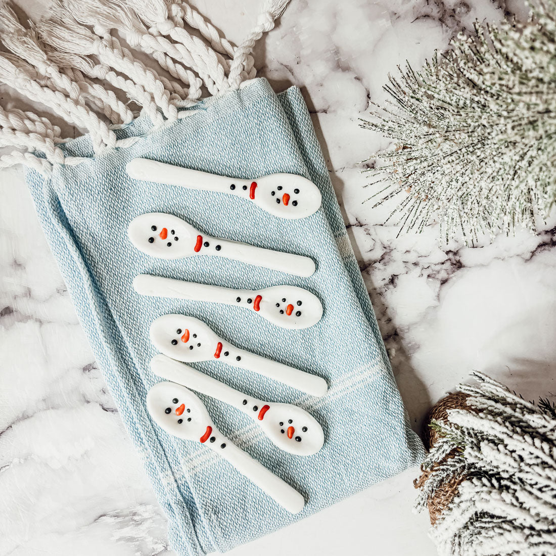 Snowman Edible Spoons