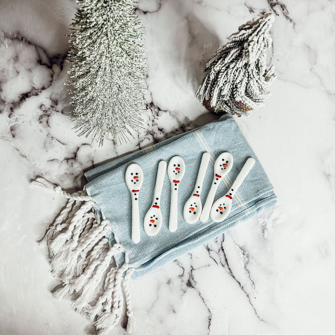 Snowman Edible Spoons