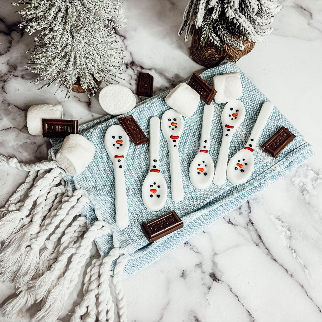Snowman Edible Spoons