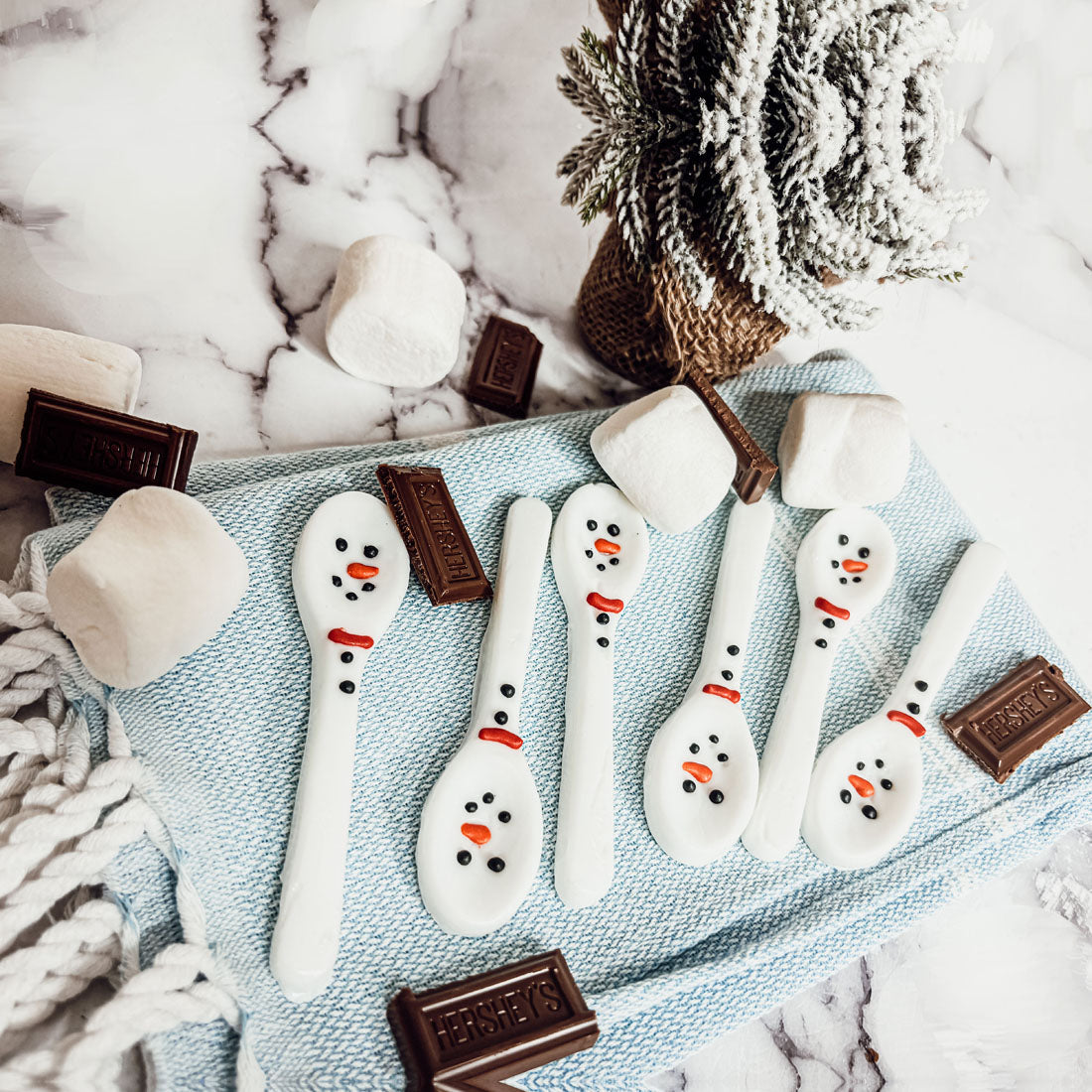 Snowman Edible Spoons