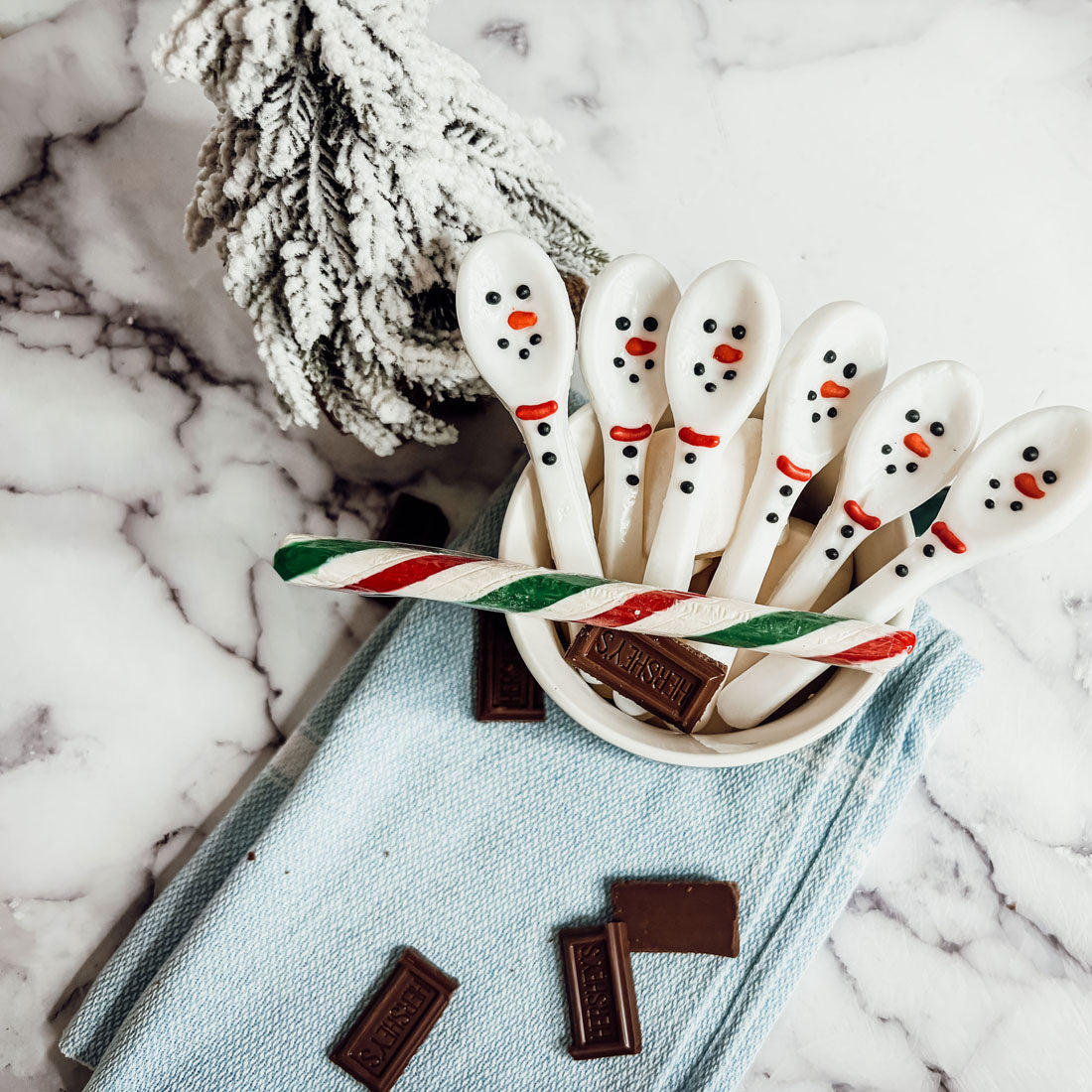 Snowman Edible Spoons