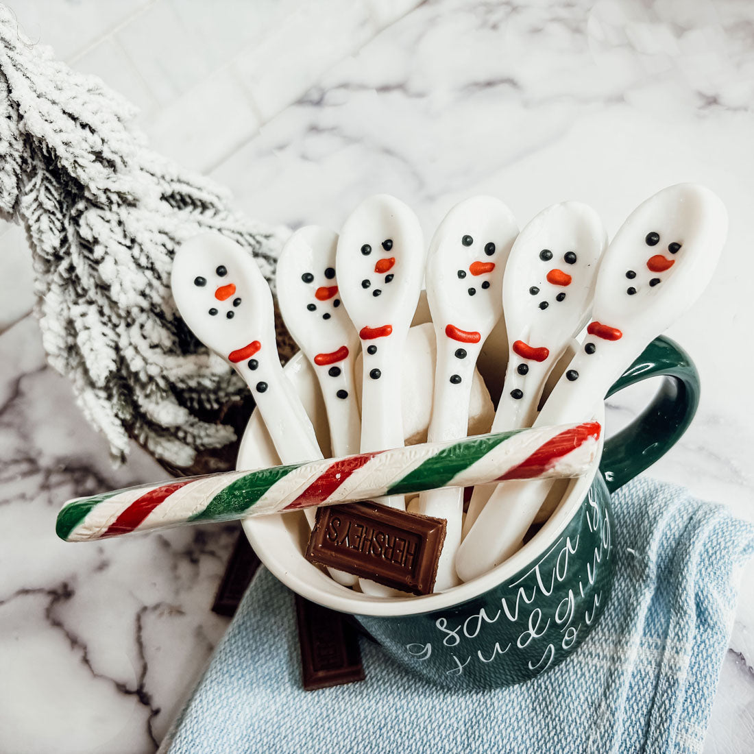 Snowman Edible Spoons