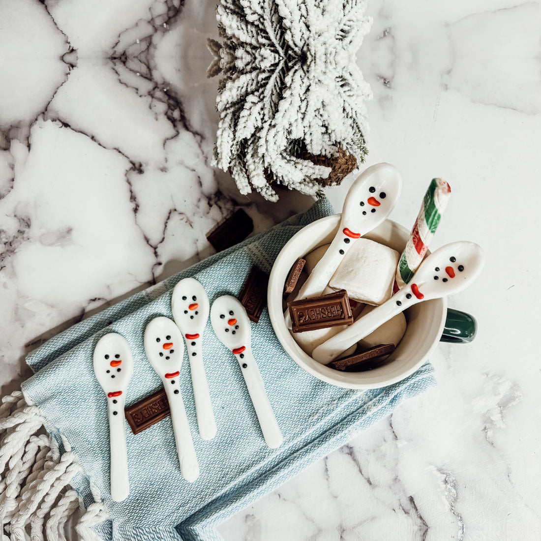 Snowman Edible Spoons