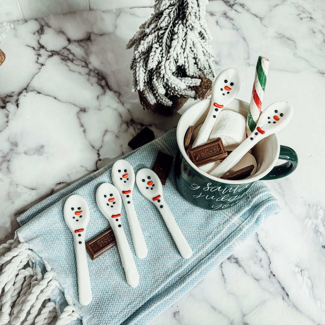 Snowman Edible Spoons
