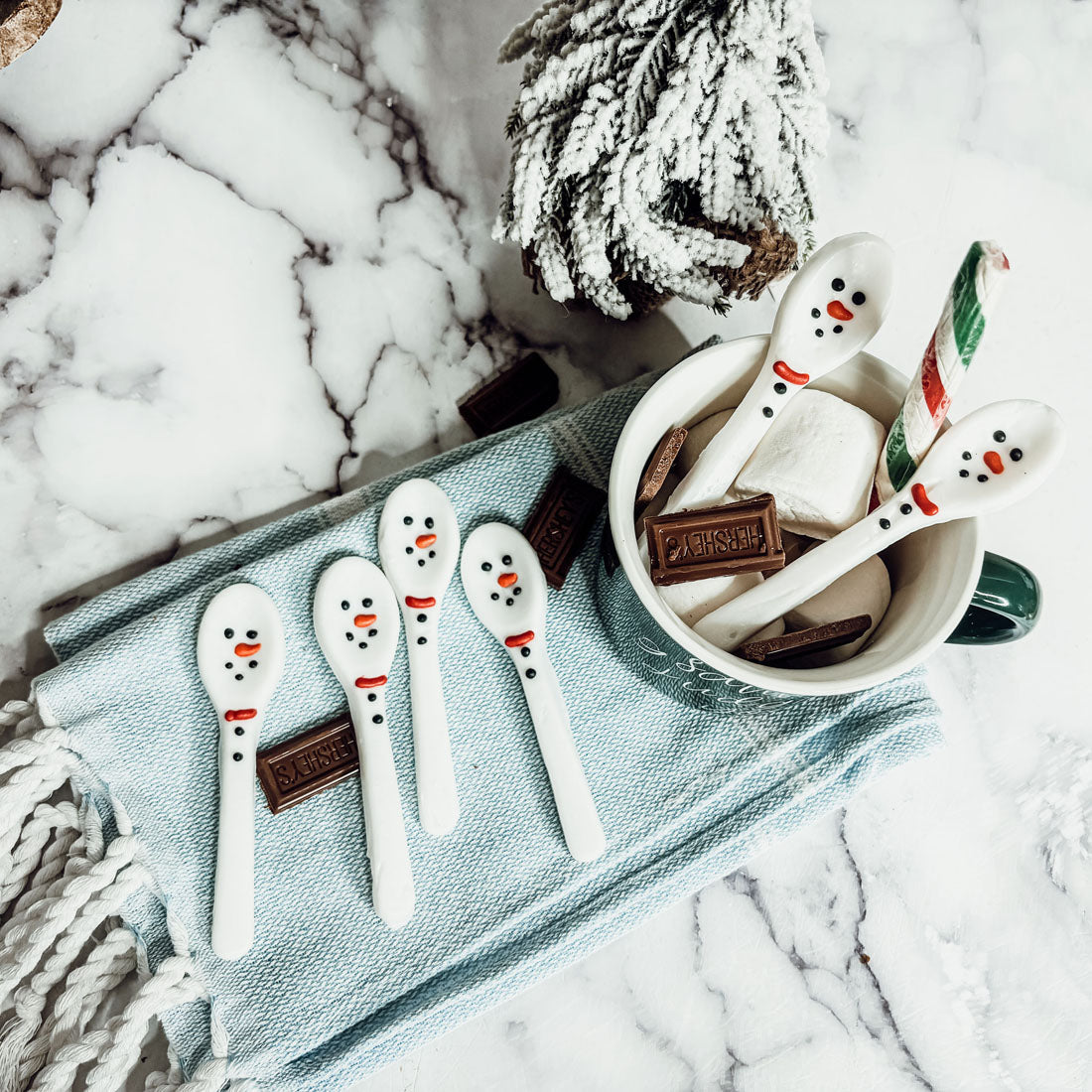 Snowman Edible Spoons