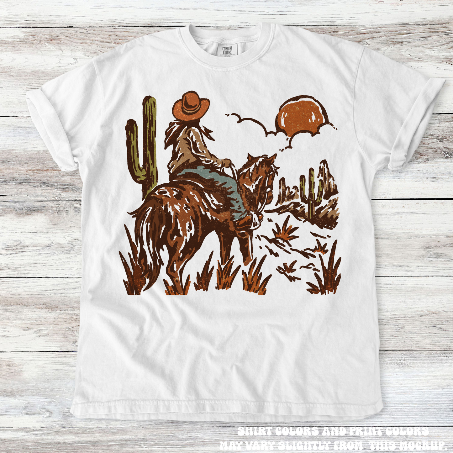 Cowgirl Sunset Western Tee - Printed On Comfort Colors