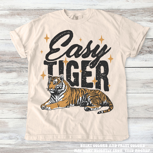 Retro Easy Tiger Shirt - Printed On Comfort Colors