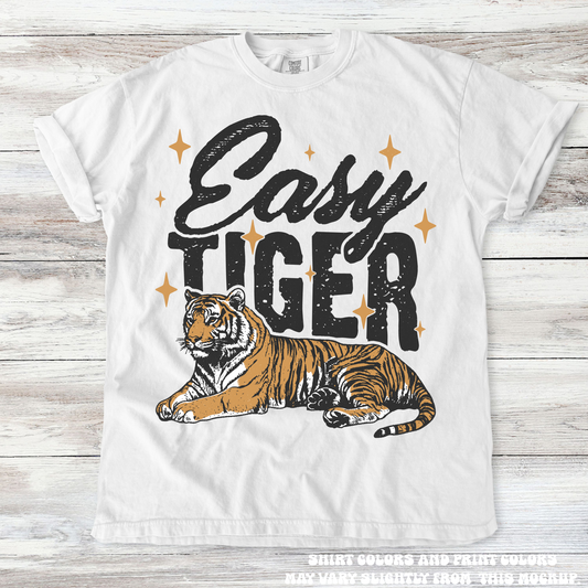 Retro Easy Tiger Shirt - Printed On Comfort Colors