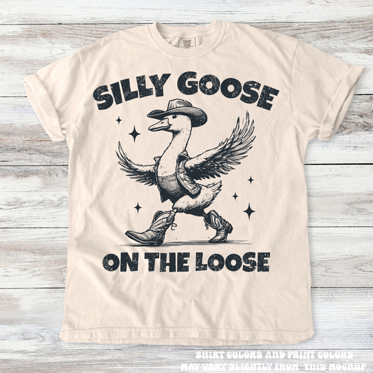 Retro Western Silly Goose On The Loose Shirt - Printed On Comfort Colors