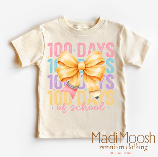 100 Days Of School Bow Shirt - School Tee