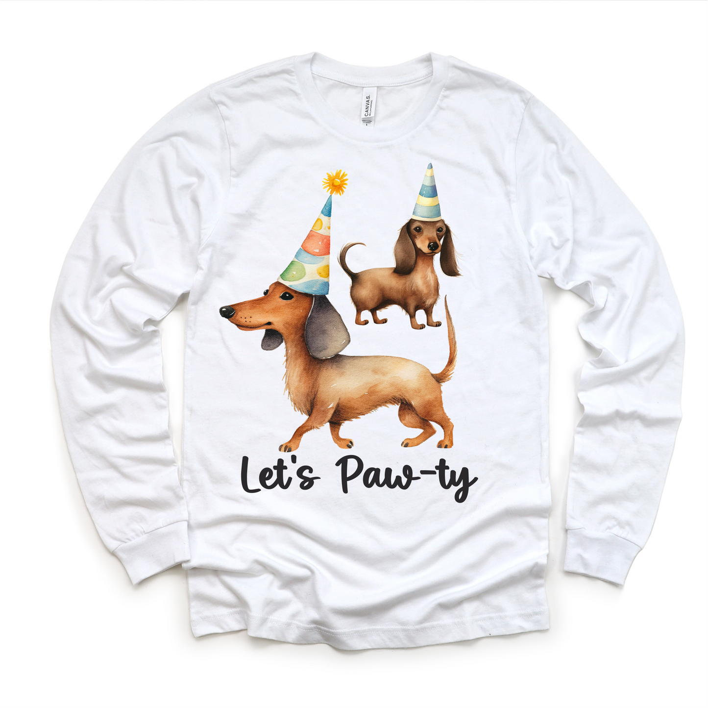 Let's Paw-ty Dachshund Birthday Shirt - Kids Dog Birthday Tee