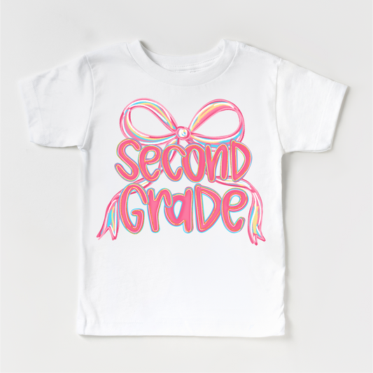 Girls 1st Grade Bow Back To School Shirt - First Day Of School Tee