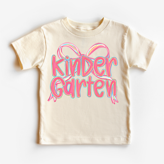 Girls Kindergarten Bow Back To School Shirt - First Day Of School Tee