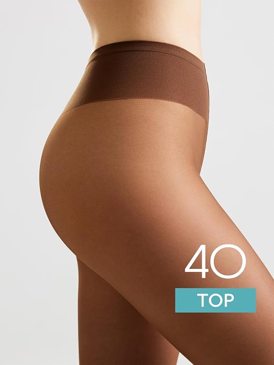 Conte Top 40 Den - Classic Women's Tights Sheer to Waist T-top Low Waist (8S-64SP)