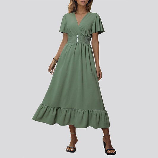 Summer Women Slim Fit Green Dress