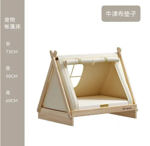 Tent Style Elevated Wooden Dog Bed