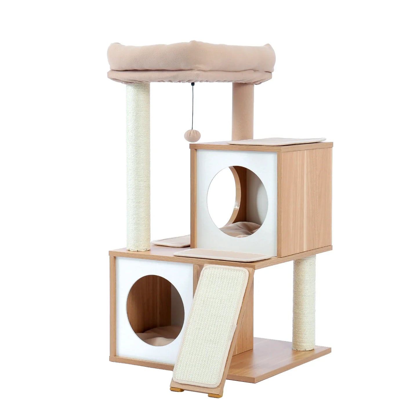 Natural Wooden Cat Tower