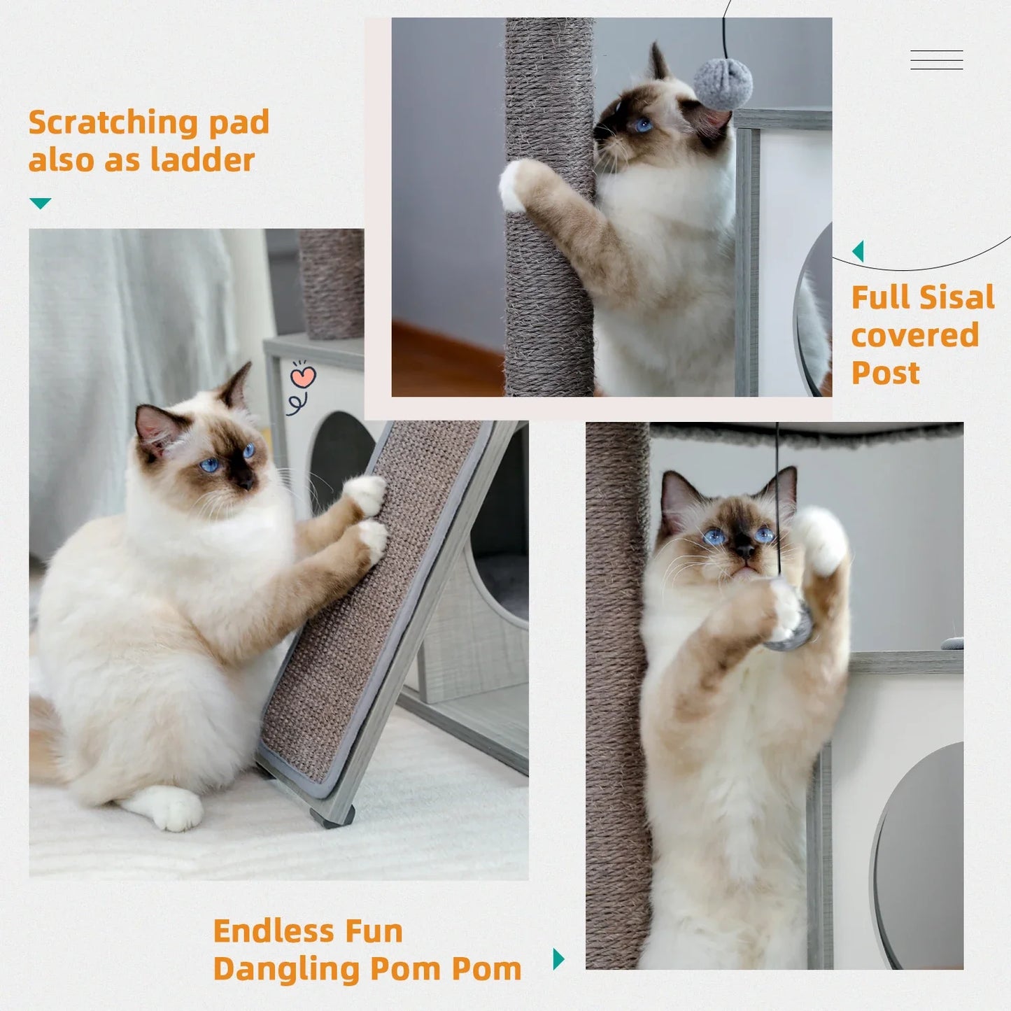 Natural Wooden Cat Tower