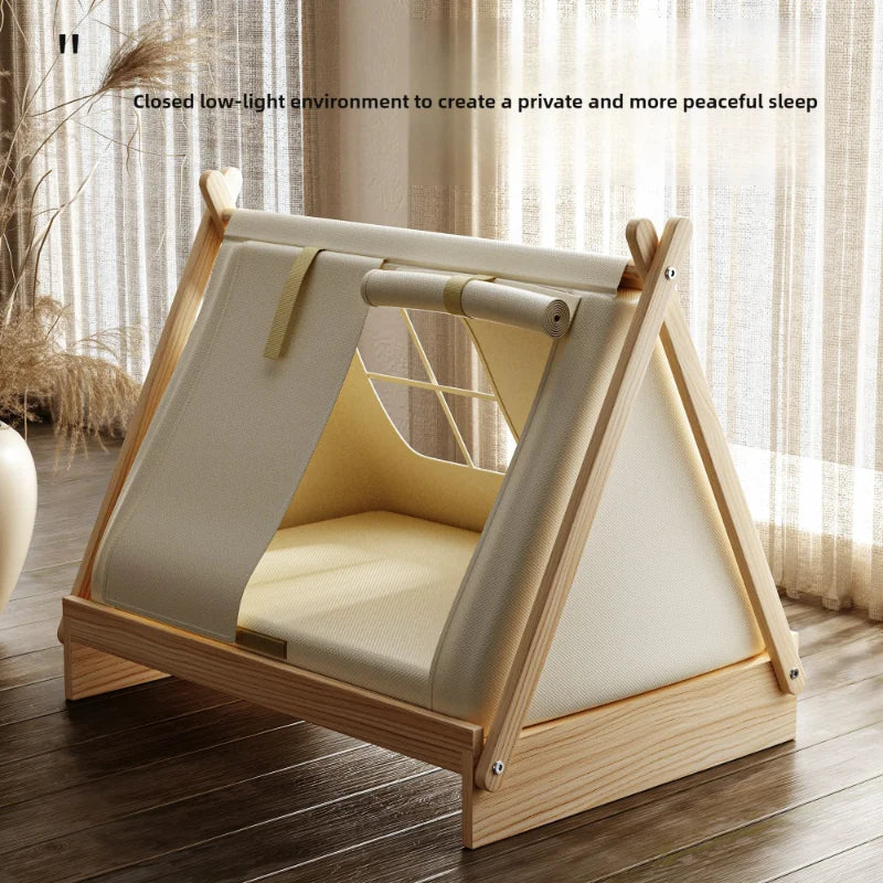 Tent Style Elevated Wooden Dog Bed