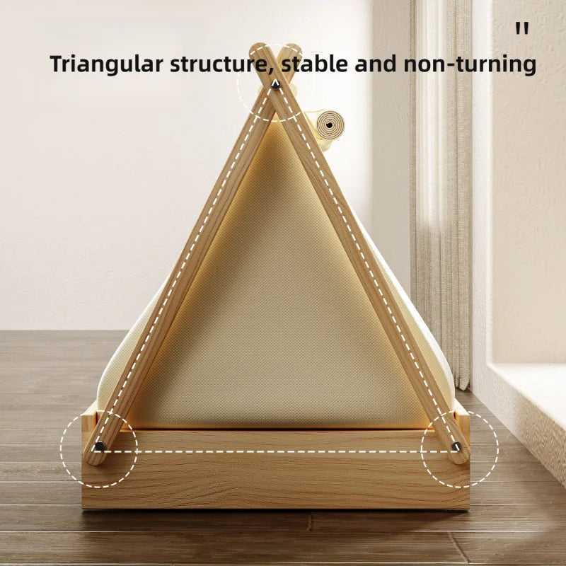 Tent Style Elevated Wooden Dog Bed