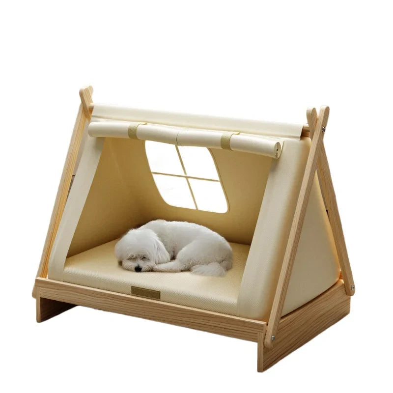 Tent Style Elevated Wooden Dog Bed
