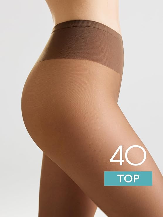 Conte Top 40 Den - Classic Women's Tights Sheer to Waist T-top Low Waist (8S-64SP)
