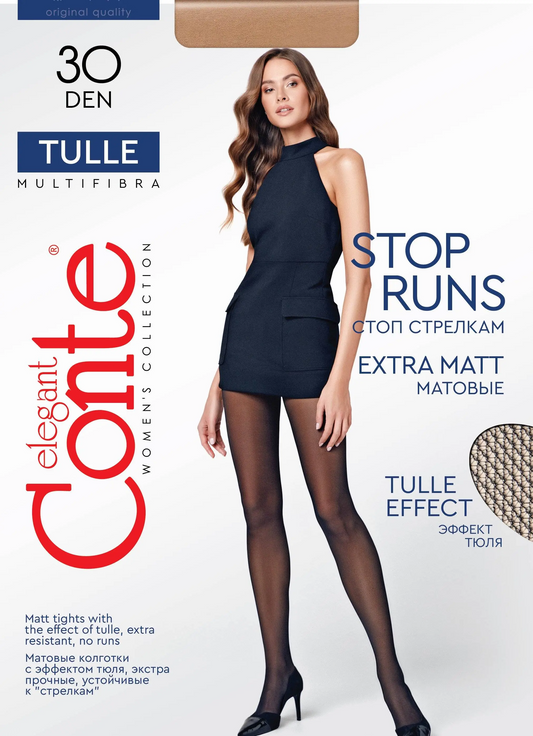 Conte Tulle 30 Den - Classic Matte Tulle Effect Sheer to Waist Women's Tights (17С-105СП)
