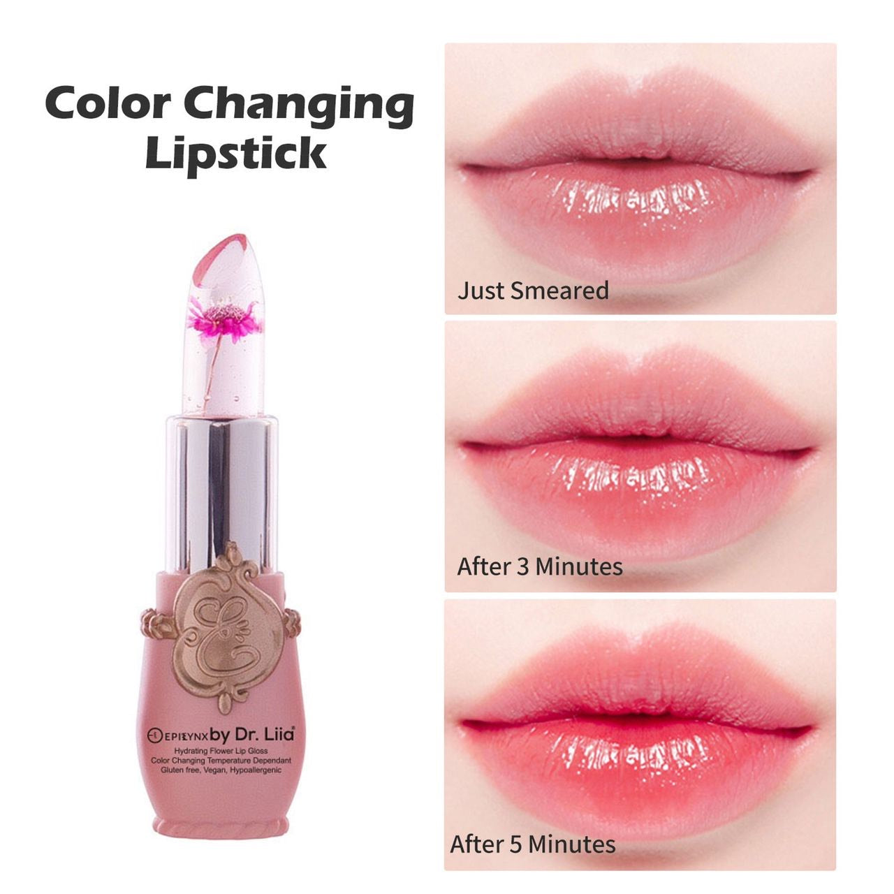 Color-Changing Flower Lip Gloss – Vegan, Gluten-Free, Hydrating Lip Balm